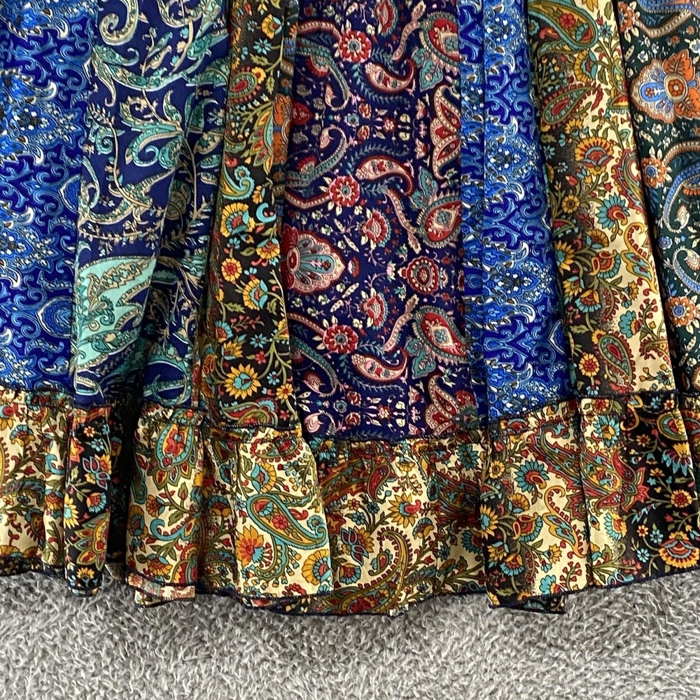 Earthbound Maxi Skirt / Dress Womens Medium Paisley Boho Patchwork Festival - Picture 3 of 13